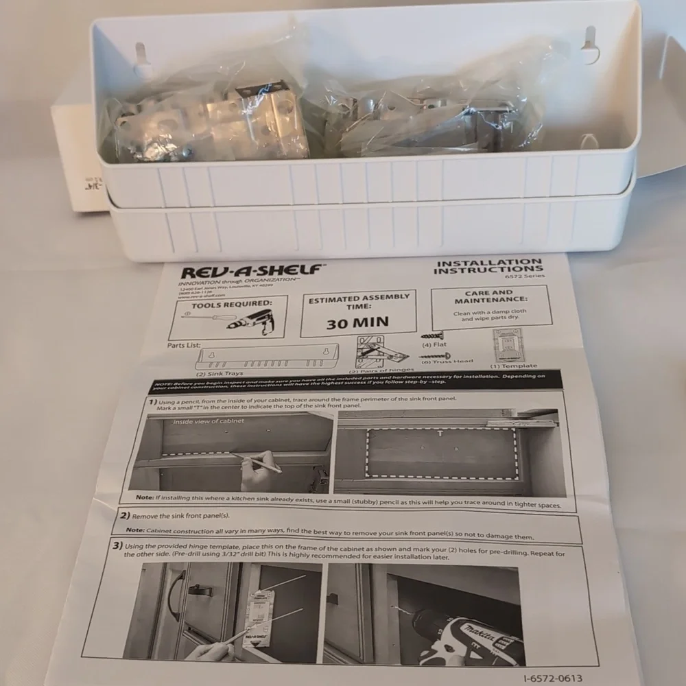 White Tip out plastic sink trays for kitchen or bathroom - Picture 3 of 3